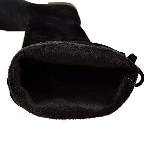 Logobeing Botas de Tacón Medio Rodilla Botas Altas Pierna Botas Largas Casual Botas Plataforma Botas Altas Mujer (39,Negro)