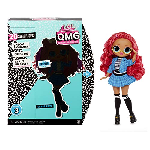 LOL Surprise Muñecas de Moda Coleccionables para Niñas , Con 20 Sorpresas y Accesorios , Class Prez , OMG Serie 3