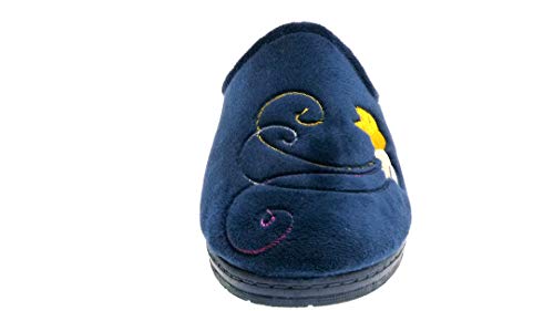 LOLA Zapatillas de casa con cuña 7501 para Mujer (Marino, 37)