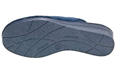 LOLA Zapatillas de casa con cuña 7501 para Mujer (Marino, 37)