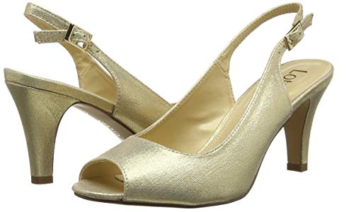 Lotus Larissa Zapatos de tacón con punta abierta Mujer, Dorado (Gold Yy), 38 EU