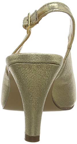 Lotus Larissa Zapatos de tacón con punta abierta Mujer, Dorado (Gold Yy), 38 EU