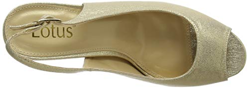 Lotus Larissa Zapatos de tacón con punta abierta Mujer, Dorado (Gold Yy), 38 EU