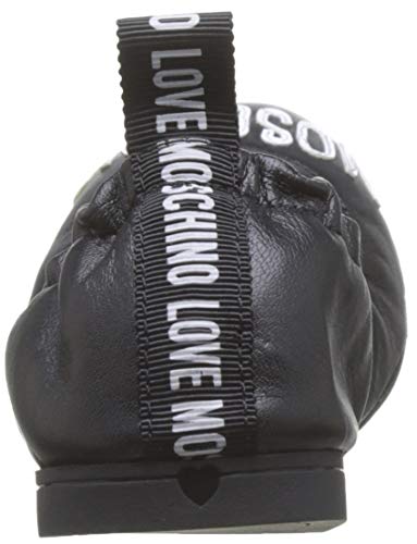 Love Moschino Scarpad.ballerina05 Nappa, Bailarinas con Punta Cerrada para Mujer, Negro (Black Soft 000), 36 EU
