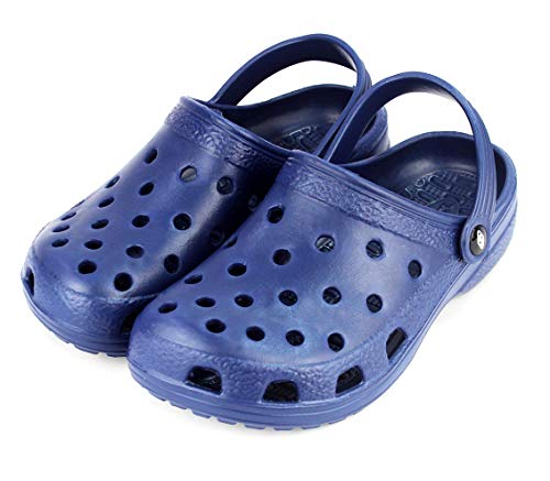 LOVEVA Zueco Sanitario Laboral Slipper, Zapatillas de Casa, Talón Abierto para Hombre Mujer Unisex, Antideslizante (810H Azul Oscuro, 40)