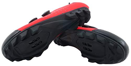 LUCK Zapatilla de Ciclismo MTB Eros con Doble Cierre rotativo de Alta precisión. (43 EU, Rojo)