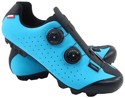 LUCK Zapatilla de Ciclismo MTB Eros con Doble Cierre rotativo de Alta precisión. (46 EU, Azul)