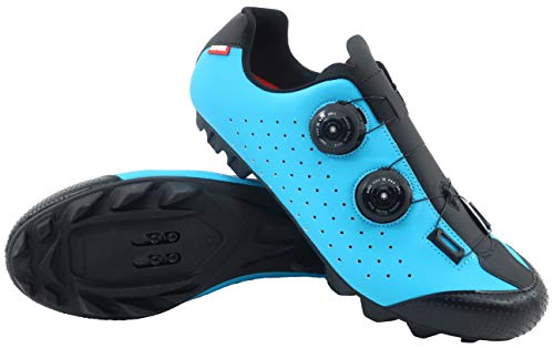LUCK Zapatilla de Ciclismo MTB Eros con Doble Cierre rotativo de Alta precisión. (46 EU, Azul)