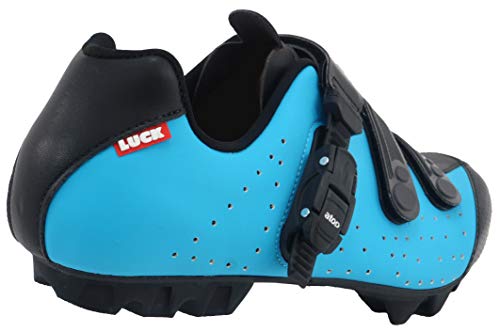 LUCK Zapatillas de Ciclismo MTB ODÍN con Suela de Carbono y Cierre milimétrico de precisión. (37 EU, Azul)