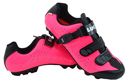 LUCK Zapatillas de Ciclismo MTB ODÍN con Suela de Carbono y Cierre milimétrico de precisión. (38 EU, Fucsia)