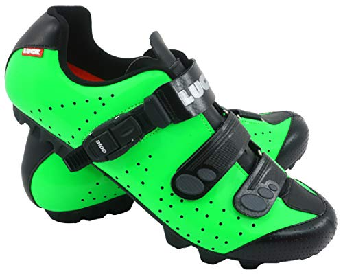 LUCK Zapatillas de Ciclismo MTB ODÍN con Suela de Carbono y Cierre milimétrico de precisión. (43 EU, Verde)