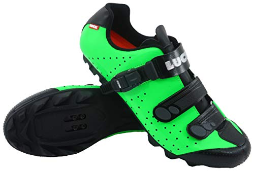 LUCK Zapatillas de Ciclismo MTB ODÍN con Suela de Carbono y Cierre milimétrico de precisión. (43 EU, Verde)