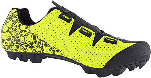 LUCK Zapatillas MTB Galaxy Calaveras. Zapatos Ciclismo Montaña para Hombre y Mujer. Suela de Carbono. Doble Cierre Rotativo ATOP. Calzado Bicicleta MTB (40 EU Ancho)