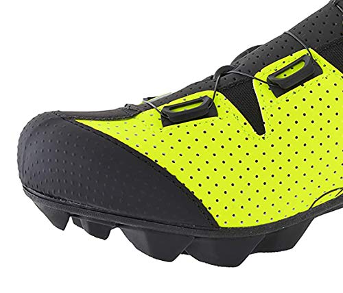 LUCK Zapatillas MTB Galaxy Calaveras. Zapatos Ciclismo Montaña para Hombre y Mujer. Suela de Carbono. Doble Cierre Rotativo ATOP. Calzado Bicicleta MTB (45 EU Ancho)