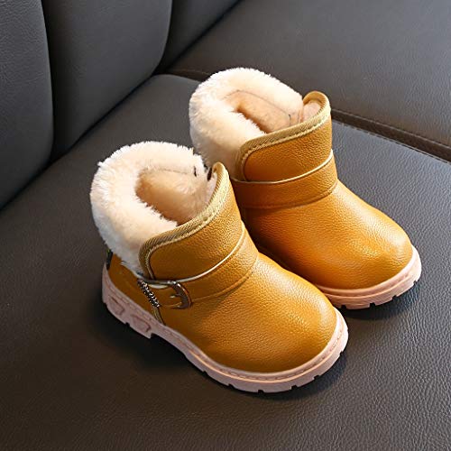 Luckycat Botas de Nieve Niñas Infantiles Invierno Zapatos Anti Deslizante Botas de Nieve para Niños Invierno Botines Calentar Botas De Nieve Cuero Zapatos Botas de Trabajo
