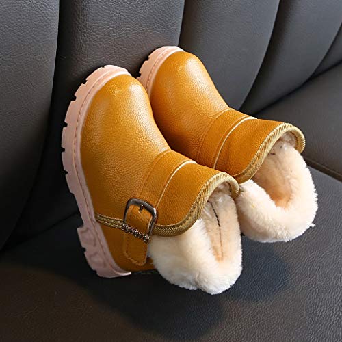 Luckycat Botas de Nieve Niñas Infantiles Invierno Zapatos Anti Deslizante Botas de Nieve para Niños Invierno Botines Calentar Botas De Nieve Cuero Zapatos Botas de Trabajo