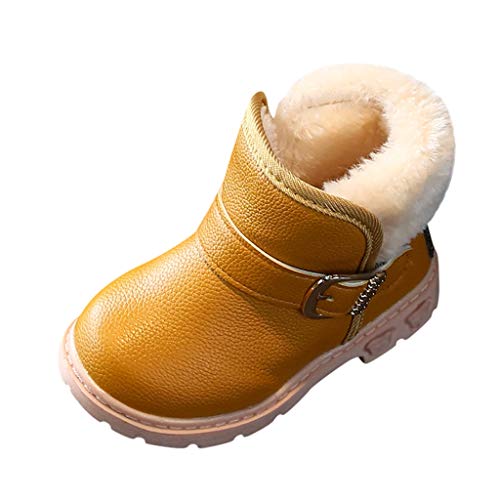 Luckycat Botas de Nieve Niñas Infantiles Invierno Zapatos Anti Deslizante Botas de Nieve para Niños Invierno Botines Calentar Botas De Nieve Cuero Zapatos Botas de Trabajo