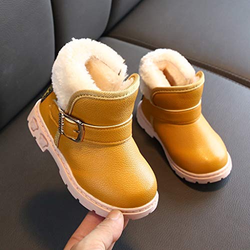 Luckycat Botas de Nieve Niñas Infantiles Invierno Zapatos Anti Deslizante Botas de Nieve para Niños Invierno Botines Calentar Botas De Nieve Cuero Zapatos Botas de Trabajo