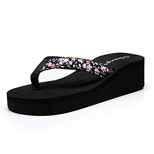 Luckycat Chanclas Zapatillas de Playa de tacón Alto Beach Sandalias de Mujer de Desgaste Exterior de Verano Sandalias Antideslizantes con Fondo Grueso Casual Zapatillas de casa