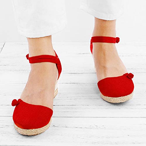 Luckycat Sandalias Mujer Cuña Alpargatas Plataforma Bohemias Romanas Mares Playa Gladiador Verano Tacon Planas Zapatos Zapatillas