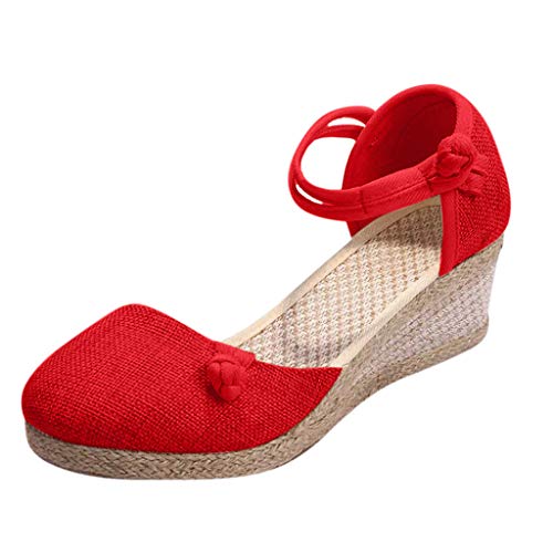 Luckycat Sandalias Mujer Cuña Alpargatas Plataforma Bohemias Romanas Mares Playa Gladiador Verano Tacon Planas Zapatos Zapatillas