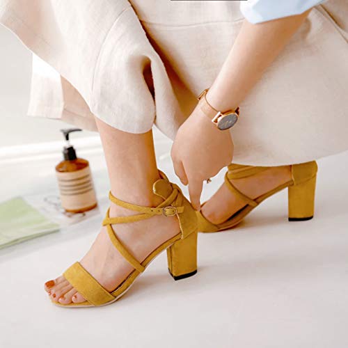 Luckycat Sandalias Mujer Verano 2019 Zapatos Cuña Tacon Alto Sandalias Plataforma Mujer Sandalias De Tacón Alto para Mujer Zapatilla con Punta Abierta Tacón Ancho Sandalias de Fiesta