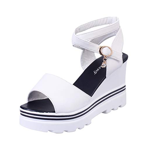 Luckycat Sandalias Mujer Verano 2020 Sandalias Mujer Cuña, Verano Plataforma Punta Cerradas Bohemias Zapatos De Tacón Alto Alpargatas De Playa Fiesta