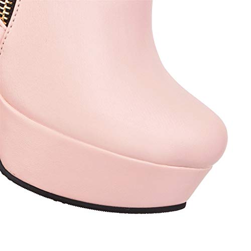 Luckycat Zapatillas Moda Botines Plataforma Sexy Stiletto Mujer Hebilla Dorado Tacón de Aguja Alto 11cm Cremallera Ankle Boots Zapatos Mujer Occidental Tacon De Aguja Cremallera Vestir Botines