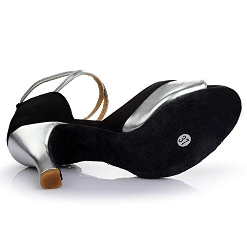 Luckycat Zapatos de tacón Alto de Baile de Salsa Latina para Mujer Rumba Zapatos de Baile de salón de Baile de vals de Vestir 7cm