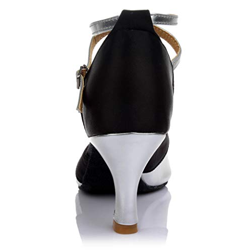 Luckycat Zapatos de tacón Alto de Baile de Salsa Latina para Mujer Rumba Zapatos de Baile de salón de Baile de vals de Vestir 7cm