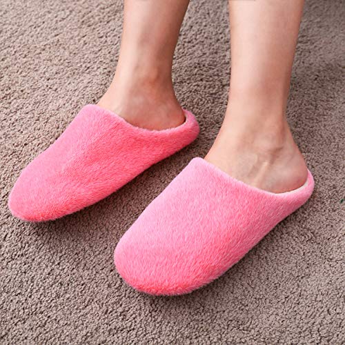 LUOEM Zapatillas de Estar por Casa Mujer Invierno Pantuflas Zapatillas Peluche Algodón Suave Rosa