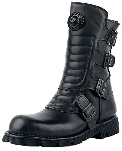 M.373X-S6 metal rock gótico botas con hebillas unisex negro - roca New - 36null0nl