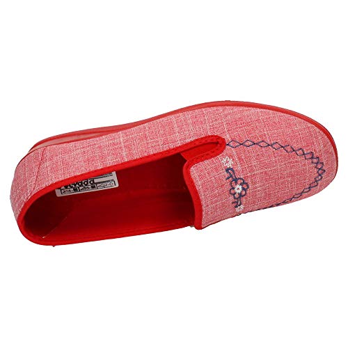 MADE IN SPAIN 1004 Zapatillas Nevada Mujer Zapatillas CASA Rojo 38
