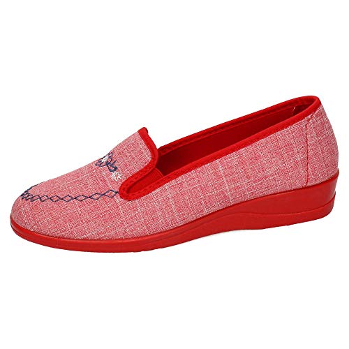 MADE IN SPAIN 1004 Zapatillas Nevada Mujer Zapatillas CASA Rojo 38