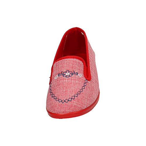MADE IN SPAIN 1004 Zapatillas Nevada Mujer Zapatillas CASA Rojo 38