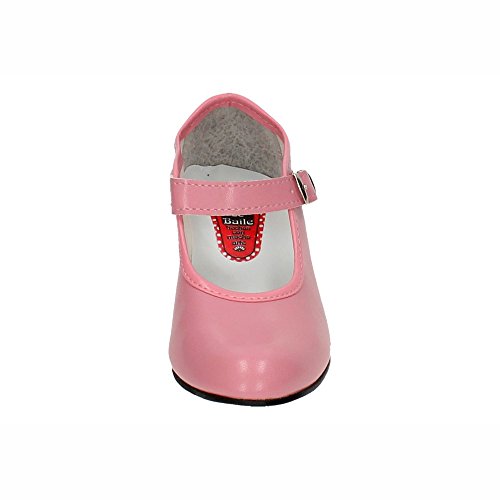 MADE IN SPAIN 15 SEVILLANAS FLAMENCOS NIÑA Zapatos TACÓN Rosa 22