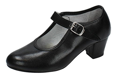 MADE IN SPAIN 15 Zapato DE SEVILLANAS NIÑA Zapatos TACÓN Negro 32