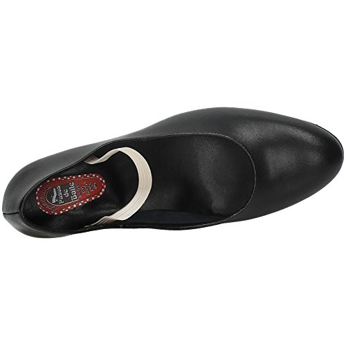 MADE IN SPAIN 16 Zapato Flamenco Piel NIÑA Zapatos TACÓN Negro 40