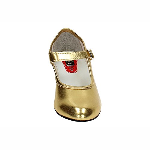 MADE IN SPAIN 22 Zapato DE Flamenco NIÑA Zapatos TACÓN Oro 24