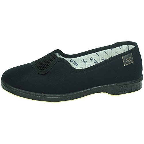 MADE IN SPAIN 413 Goma Medio Verano SEÑORA Zapatillas Negro 39