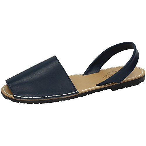 MADE IN SPAIN 969 Menorquinas DE Piel Mujer Sandalias Marino 36