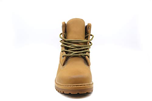 Mapleaf Botas de Nieve Hombre Cálido Botines Planas Invierno Impermeables Zapatos Senderismo Zapatillas Deportes Trekking Confortables Sneakers Amarillio-M8610-42