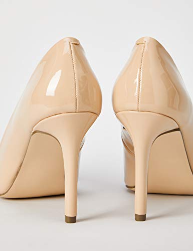 Marca Amazon - find. High Heel Point Court Zapatos de tacón con Punta Cerrada, Beige (Blush (Nude), 39 EU