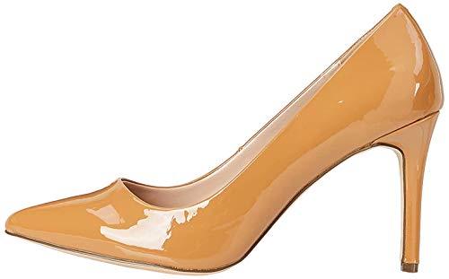 Marca Amazon - find. High Heel Point Court Zapatos de tacón con Punta Cerrada, Braun (Caramel (Nude), 39 EU