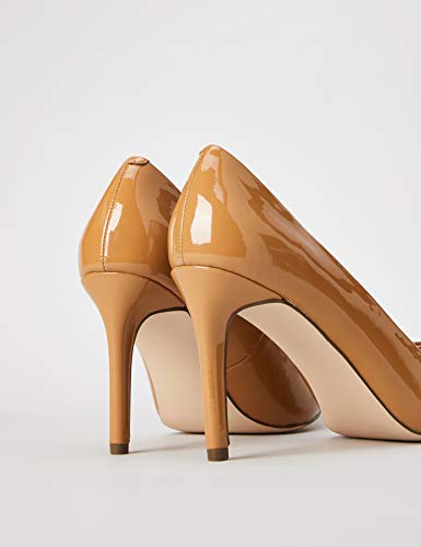 Marca Amazon - find. High Heel Point Court Zapatos de tacón con Punta Cerrada, Braun (Caramel (Nude), 39 EU