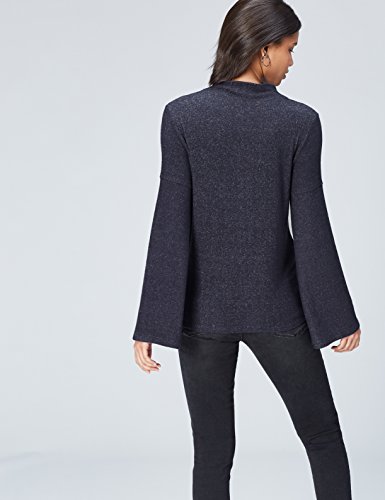 Marca Amazon - find. Jersey de Manga Ancha para Mujer, Azul (Navy Marl), 44, Label: XL