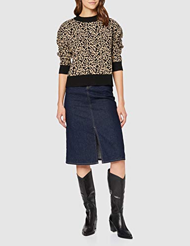 Marca Amazon - find. Knee High Pull On Leather Western Botas Altas, Negro Black, 38 EU