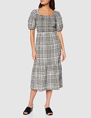 Marca Amazon - find. Mule Wedge Leather Zapatos de tacón con Punta Abierta, Negro (Black), 41 EU