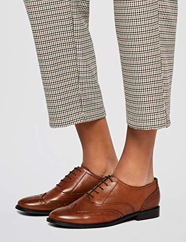 Marca Amazon - find. Smart Zapatos de Cordones Brogue, Marrón Brandy, 39 EU