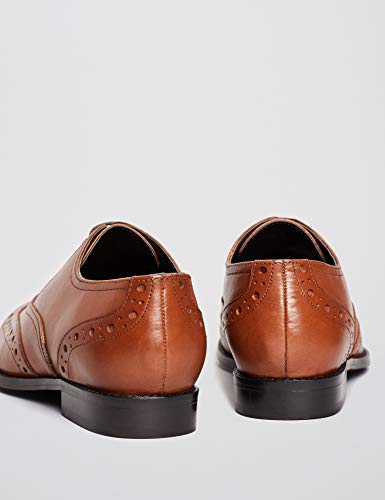 Marca Amazon - find. Smart Zapatos de Cordones Brogue, Marrón Brandy, 39 EU